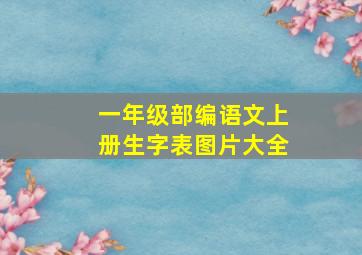 一年级部编语文上册生字表图片大全