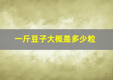 一斤豆子大概是多少粒