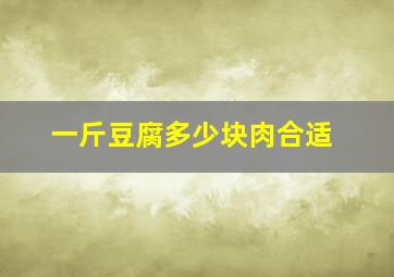 一斤豆腐多少块肉合适