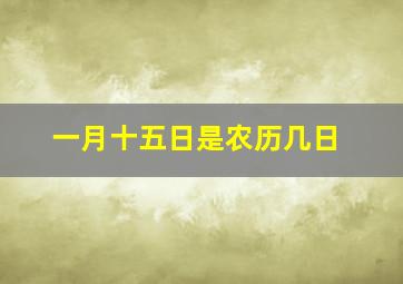 一月十五日是农历几日