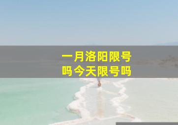 一月洛阳限号吗今天限号吗