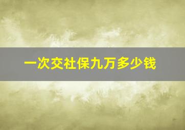 一次交社保九万多少钱