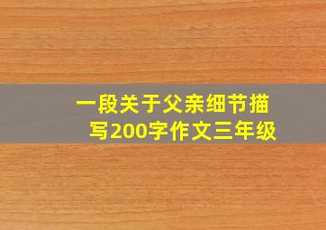 一段关于父亲细节描写200字作文三年级