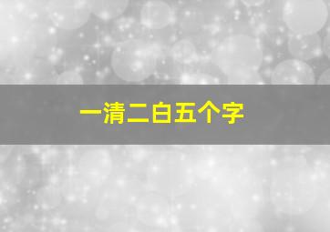 一清二白五个字