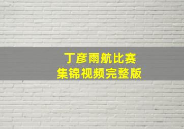 丁彦雨航比赛集锦视频完整版