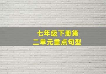 七年级下册第二单元重点句型