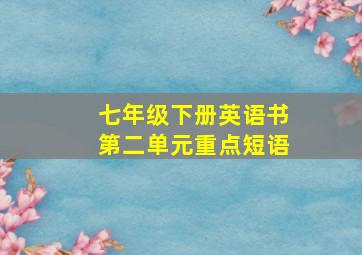 七年级下册英语书第二单元重点短语