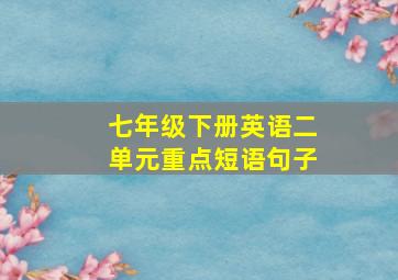 七年级下册英语二单元重点短语句子