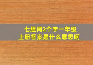 七组词2个字一年级上册答案是什么意思啊