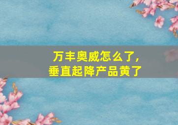 万丰奥威怎么了,垂直起降产品黄了