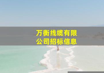 万衡线缆有限公司招标信息