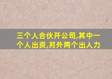 三个人合伙开公司,其中一个人出资,另外两个出人力