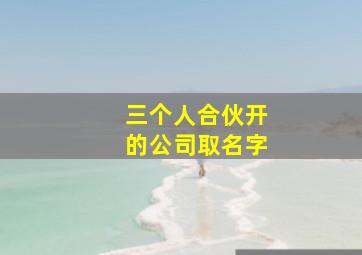 三个人合伙开的公司取名字