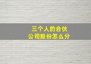 三个人的合伙公司股份怎么分