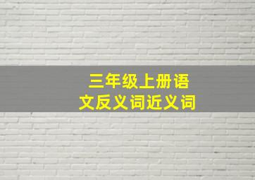 三年级上册语文反义词近义词