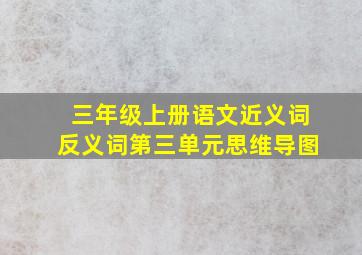 三年级上册语文近义词反义词第三单元思维导图