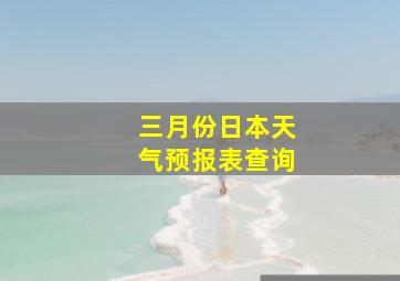 三月份日本天气预报表查询