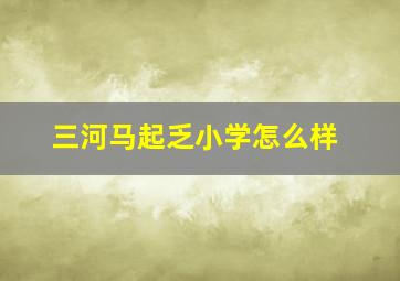 三河马起乏小学怎么样