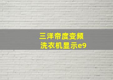 三洋帝度变频洗衣机显示e9