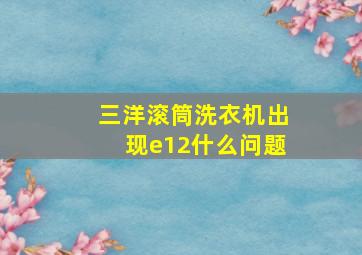 三洋滚筒洗衣机出现e12什么问题