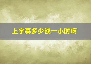 上字幕多少钱一小时啊