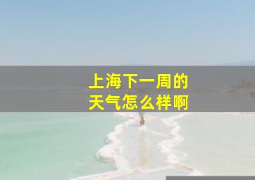 上海下一周的天气怎么样啊