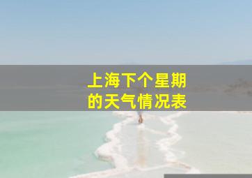 上海下个星期的天气情况表