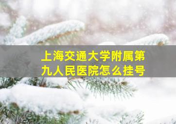 上海交通大学附属第九人民医院怎么挂号