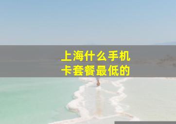 上海什么手机卡套餐最低的