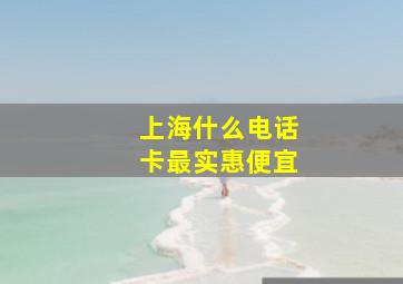 上海什么电话卡最实惠便宜