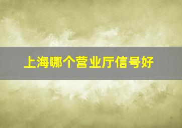 上海哪个营业厅信号好