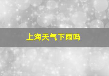 上海天气下雨吗