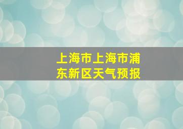 上海市上海市浦东新区天气预报