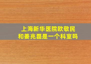 上海新华医院欧敬民和姜兆磊是一个科室吗