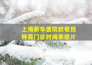 上海新华医院欧敬民特需门诊时间表图片