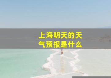 上海明天的天气预报是什么