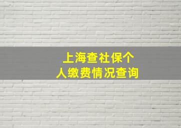 上海查社保个人缴费情况查询