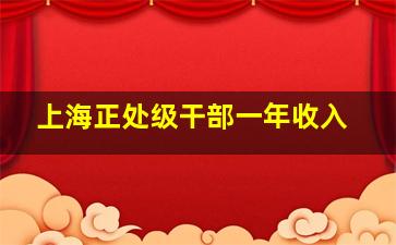 上海正处级干部一年收入