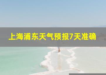 上海浦东天气预报7天准确