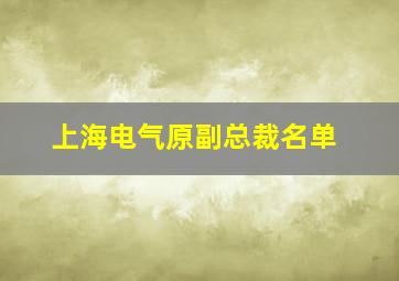 上海电气原副总裁名单