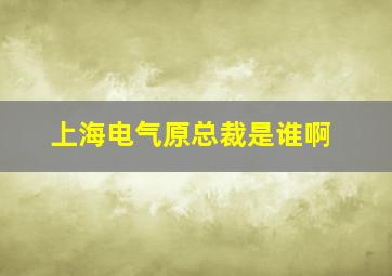 上海电气原总裁是谁啊