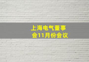 上海电气董事会11月份会议