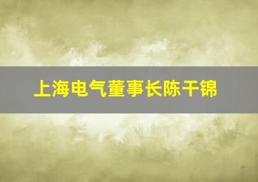 上海电气董事长陈干锦