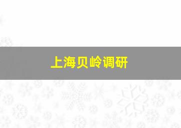 上海贝岭调研