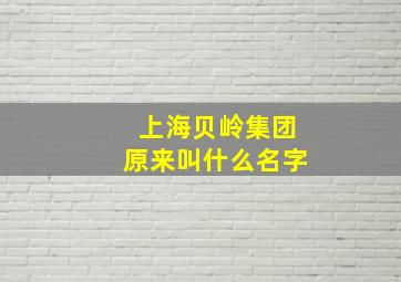 上海贝岭集团原来叫什么名字