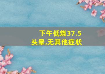 下午低烧37.5头晕,无其他症状