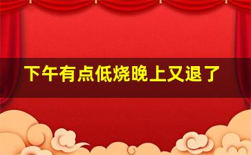 下午有点低烧晚上又退了