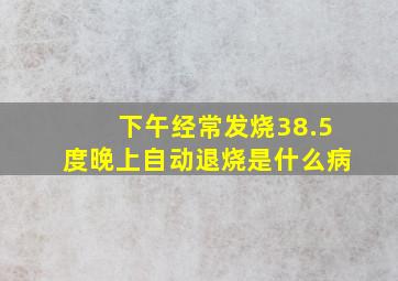 下午经常发烧38.5度晚上自动退烧是什么病