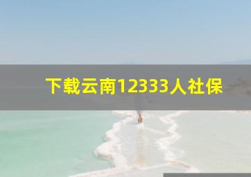 下载云南12333人社保