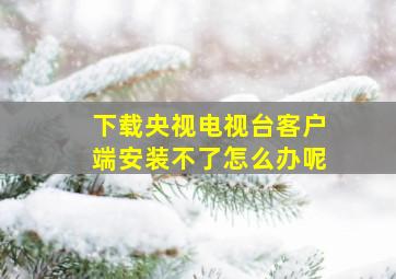 下载央视电视台客户端安装不了怎么办呢